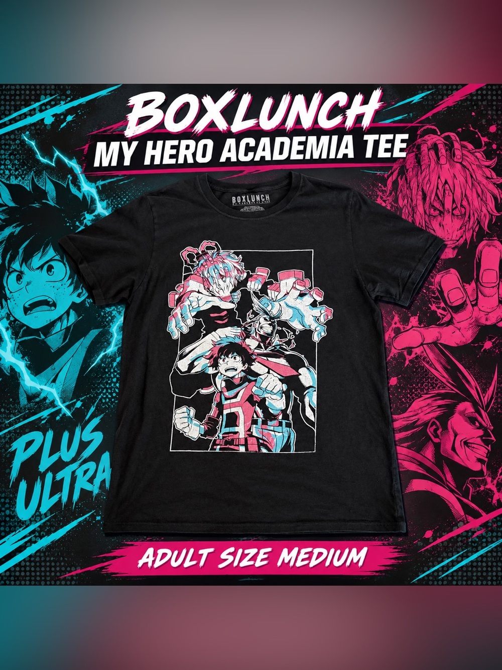 #0344 BoxLunch My Hero Academia Deku All Might Shigaraki Graphic Tee Medium
